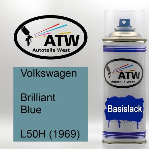 Volkswagen, Brilliant Blue, L50H (1969): 400ml Sprühdose, von ATW Autoteile West.